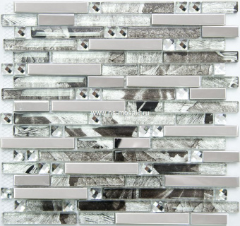 MS-623 метал стекло (15*48*98*8) 298*305 - керамическая плитка - Metal series 