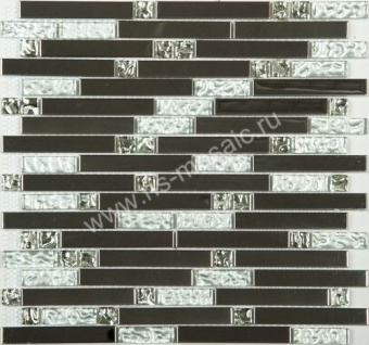 MS-605 метал  стекло (15*48*98*6) 305*298  - керамическая плитка - Metal series 