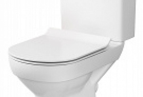 Унитаз-компакт CITY NEW CLEAN ON 011 3/5, сиденье дюр.SLIM, lift, белый, безободковый - керамическая плитка